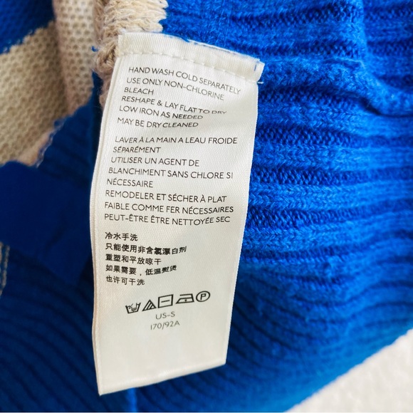 Free People Cassidy Off The shoulder Pullover in Cobalt Combo, Sz S - Picture 8 of 15